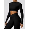  Жіночий фітнес костюм Leggings + Crop top model 55 (BLACK)